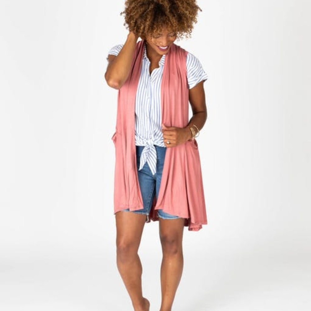 Agnes & Dora Dark Peach Cascade Vest